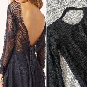 For Love And Lemons Low Back Black Lace Dress Size Small